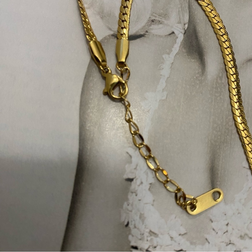 18k Gold Plated Faux Diamond Teardrop Pendant Chain Necklace - Picture 11 of 16